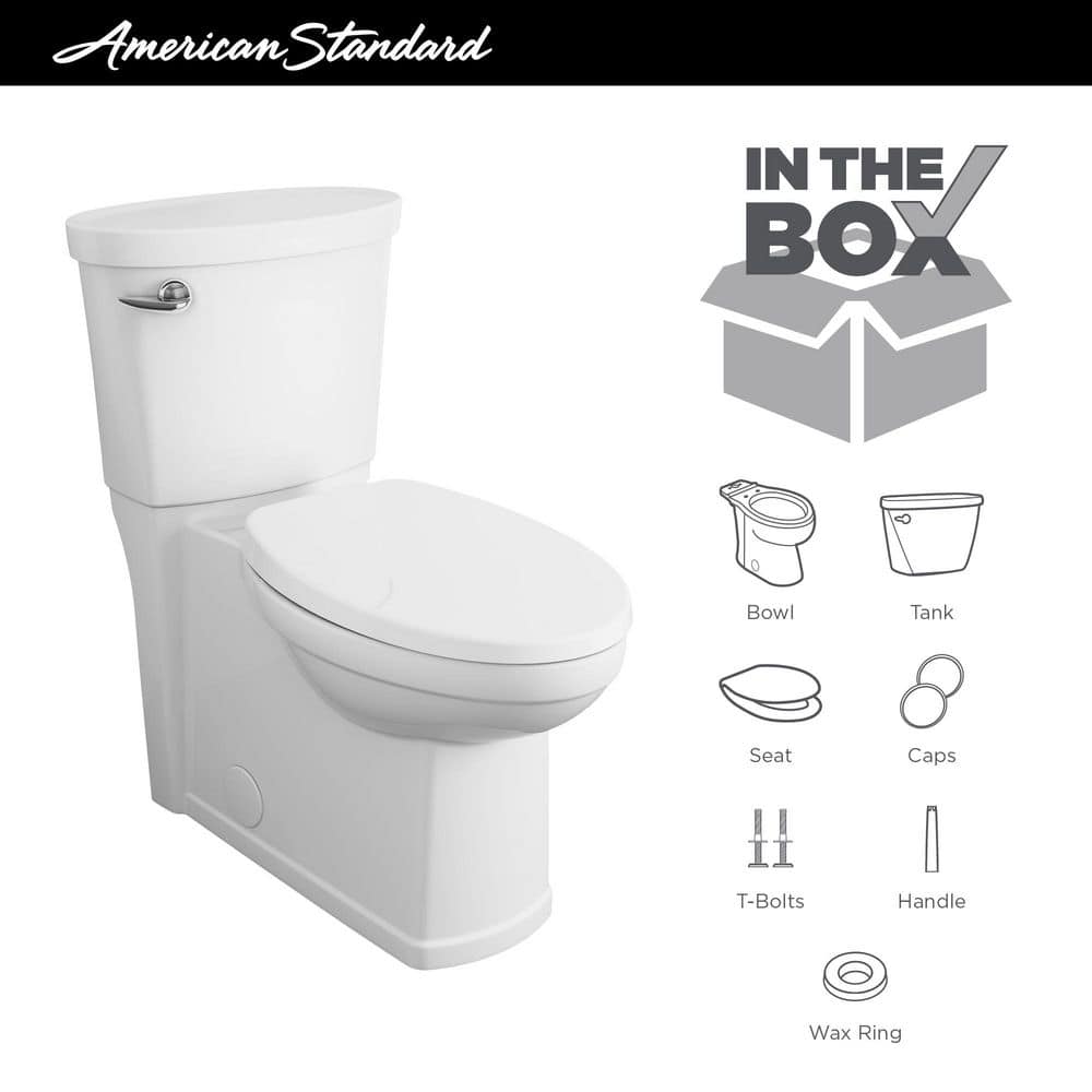 American Standard Cadet 3 Decor Tall Height 2-Piece 1.28 GPF Single-Flush Elongated Toilet with Slow-Close Seat, White