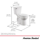 American Standard Cadet White Round Chair Height 2-Piece Toilet, 12-in Rough-In, ADA Compliant