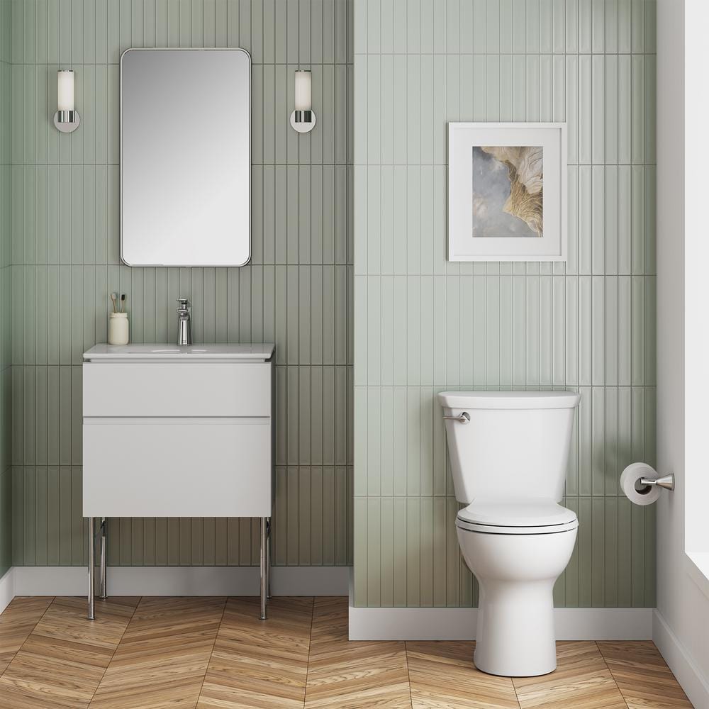 American Standard Cadet White Round Chair Height 2-Piece Toilet, 12-in Rough-In, ADA Compliant