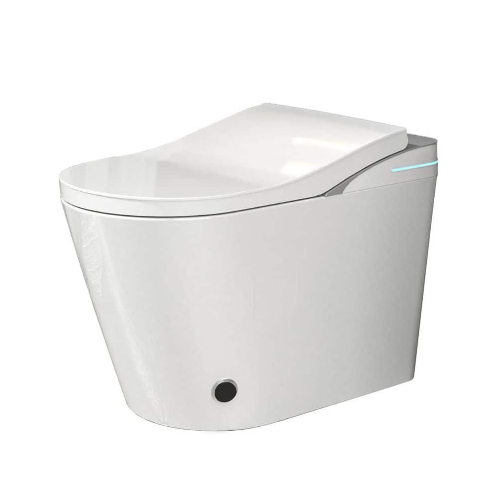 Amucolo 1-Piece Smart Bidet Toilet with Heated Seat & Auto Sensor Flush in White