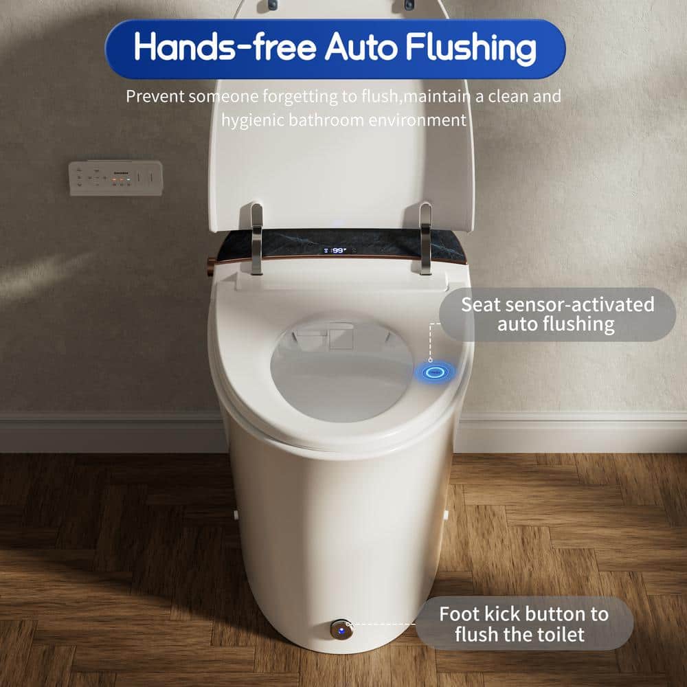 Casta Diva Elongated Electric Bidet Toilet with Auto Foam Layer, Flush & Nightlight