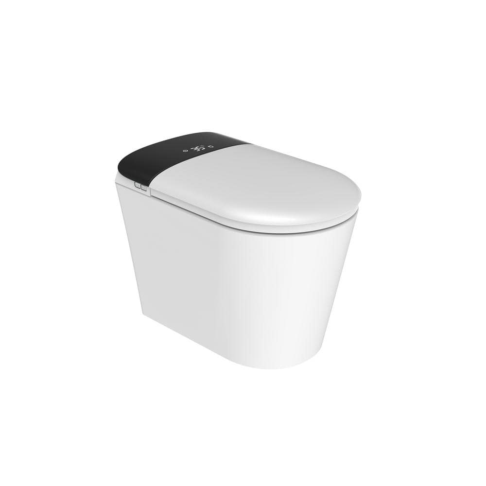 FORCLOVER Elongated Bidet Toilet with Auto Flush, Heated Seat, and Warm Air Dryer - White