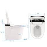 FORCLOVER Elongated Bidet Toilet with Auto Flush, Heated Seat, and Warm Air Dryer - White
