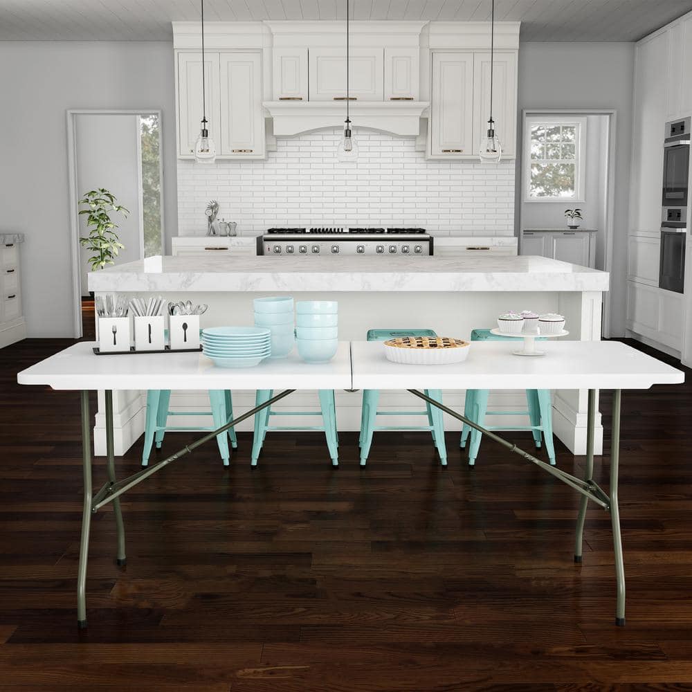 Lavish Home 6 ft. Folding Utility Table with Plastic Tabletop