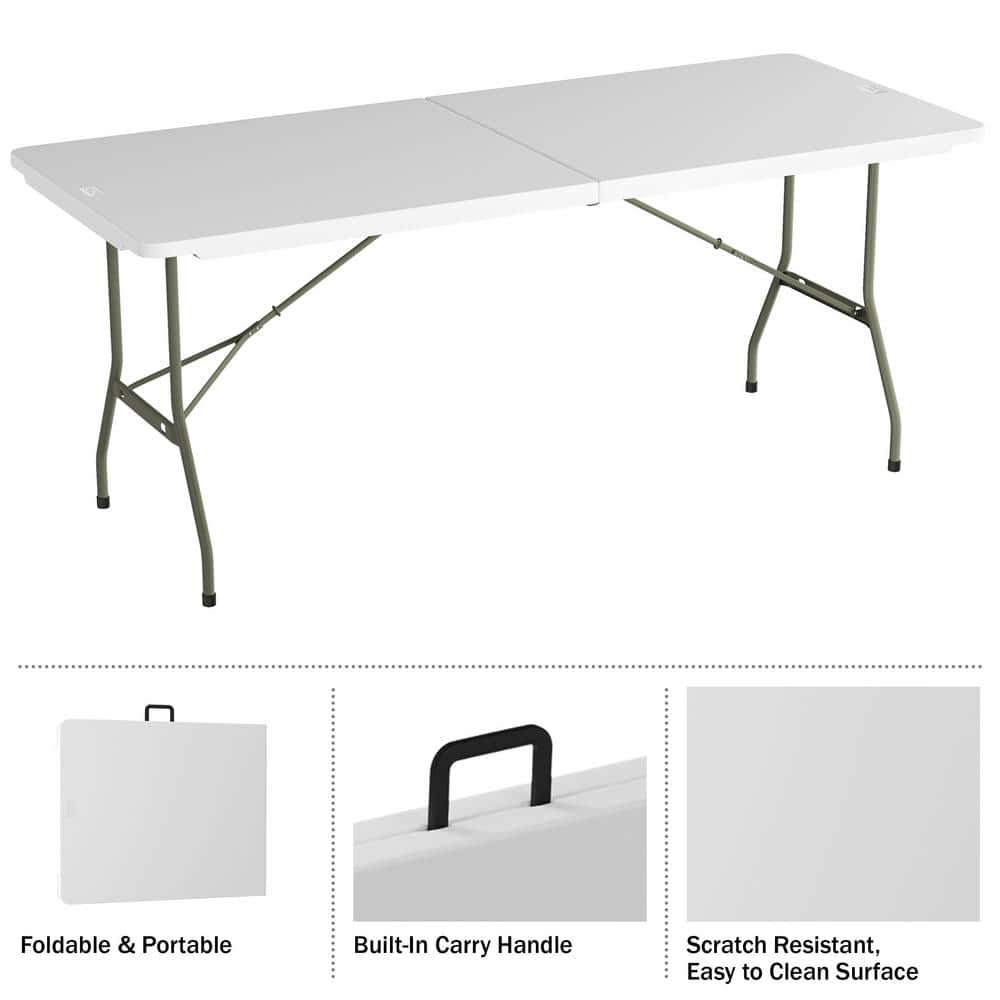 Lavish Home 6 ft. Folding Utility Table with Plastic Tabletop