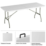 Lavish Home 6 ft. Folding Utility Table with Plastic Tabletop