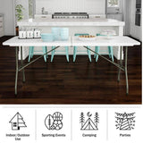 Lavish Home 6 ft. Folding Utility Table with Plastic Tabletop