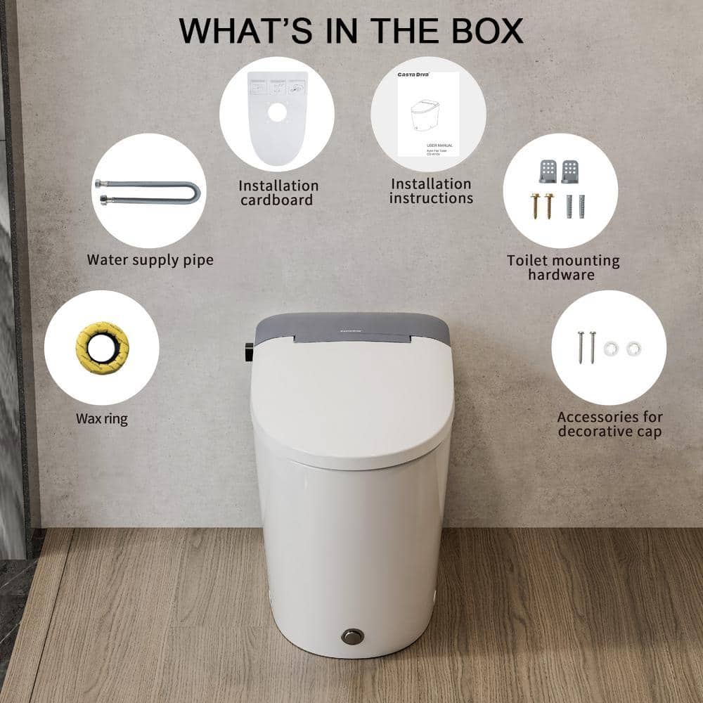 Casta Diva Elongated Non-Electric Bidet Toilet with 1.0 GPF, Rear & Front Wash