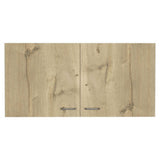 Amucolo 39.3 in. W x 12.6 in. D x 19.3 in. H White and Light Oak Wood Ready to Assemble Wall Kitchen Cabinet with Double Doors