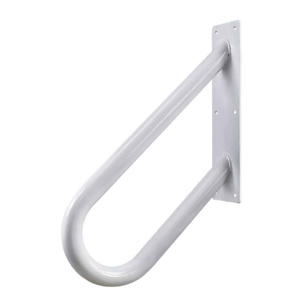Angel Sar 18 in. Metal Handrails for Outdoor Steps Wall Mount, U-Shaped Handrail with Powder Coated, Stair Handrails for 1-2 Steps