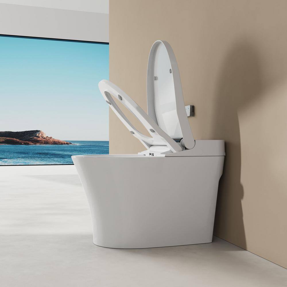 ANGELES HOME Elongated Bidet Toilet with Auto Flush, Soft Close, and Night Light