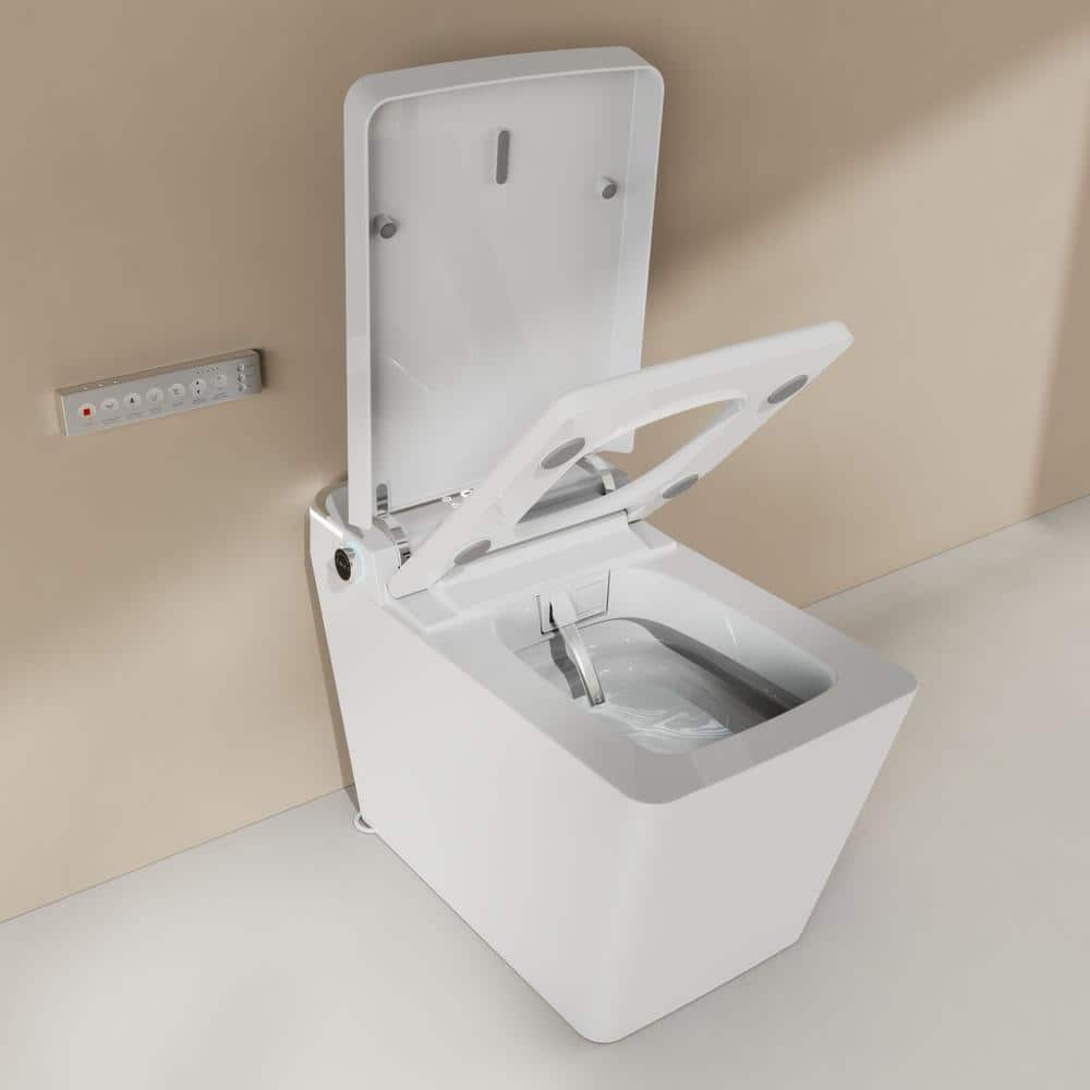 ANGELES HOME Rectangular Bidet Toilet with Auto Open/Close Lid & Night Light