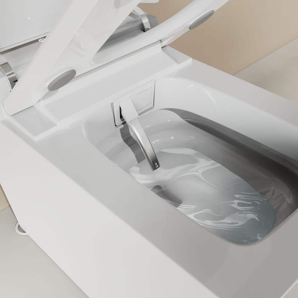 ANGELES HOME Rectangular Bidet Toilet with Auto Open/Close Lid & Night Light
