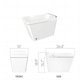 ANGELES HOME Rectangular Bidet Toilet with Auto Open/Close Lid & Night Light