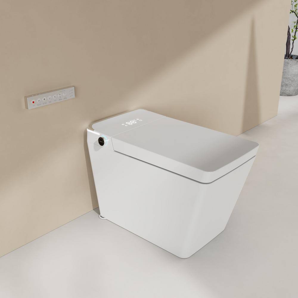 ANGELES HOME Rectangular Bidet Toilet with Auto Open/Close Lid & Night Light