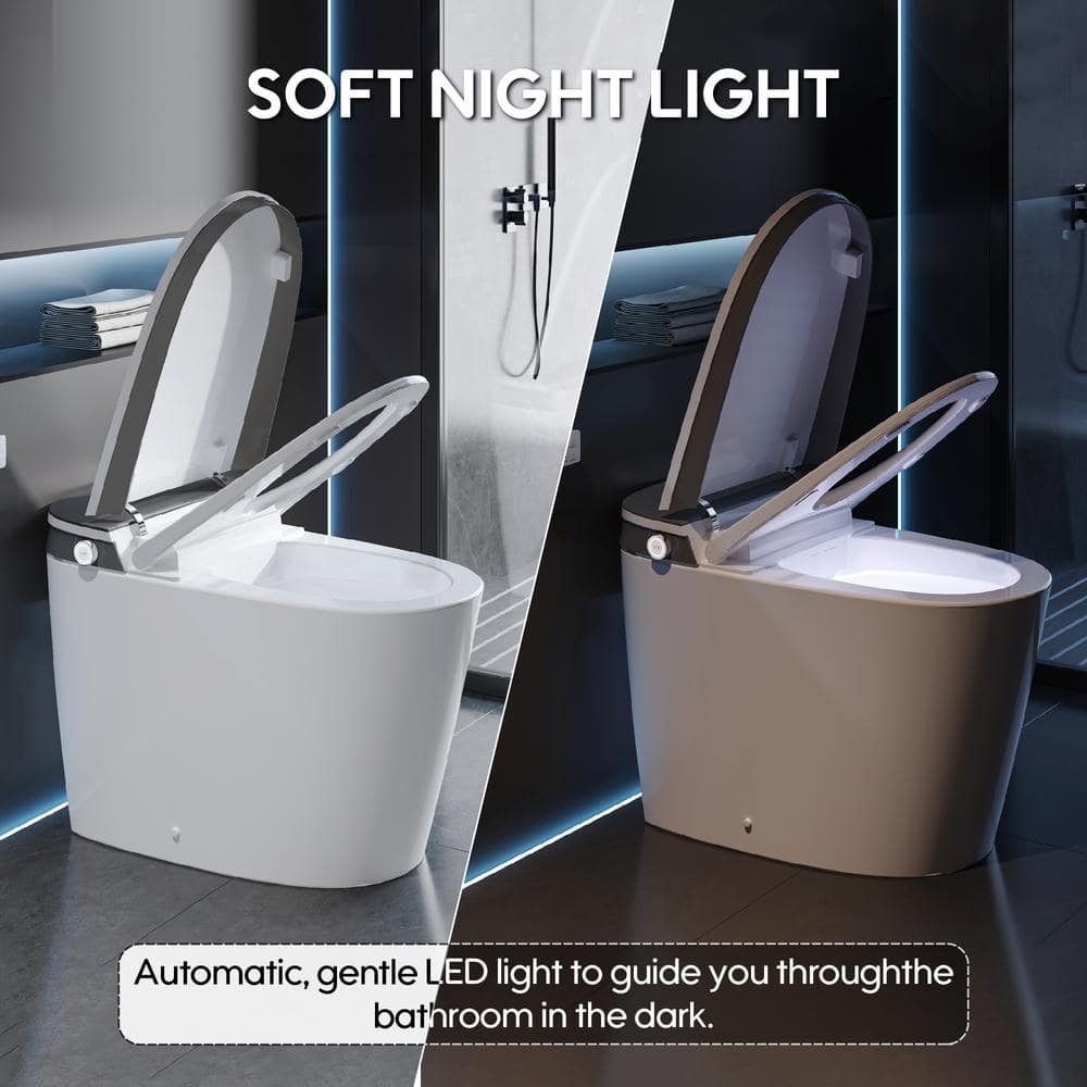 ANGELES HOME Elongated Smart Toilet Bidet with Automatic Features & Night Light
