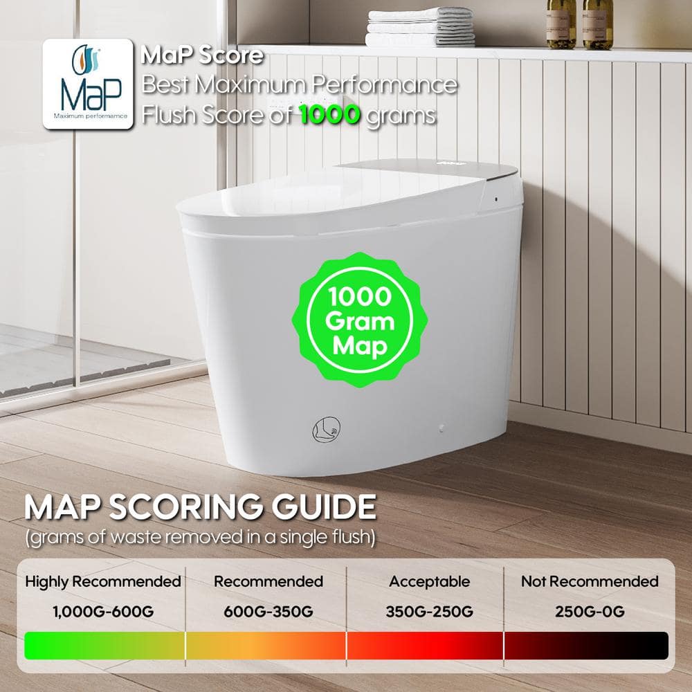 ANGELES HOME Smart Bidet Toilet with Built-in Tank, Auto Flush & UV Sterilization