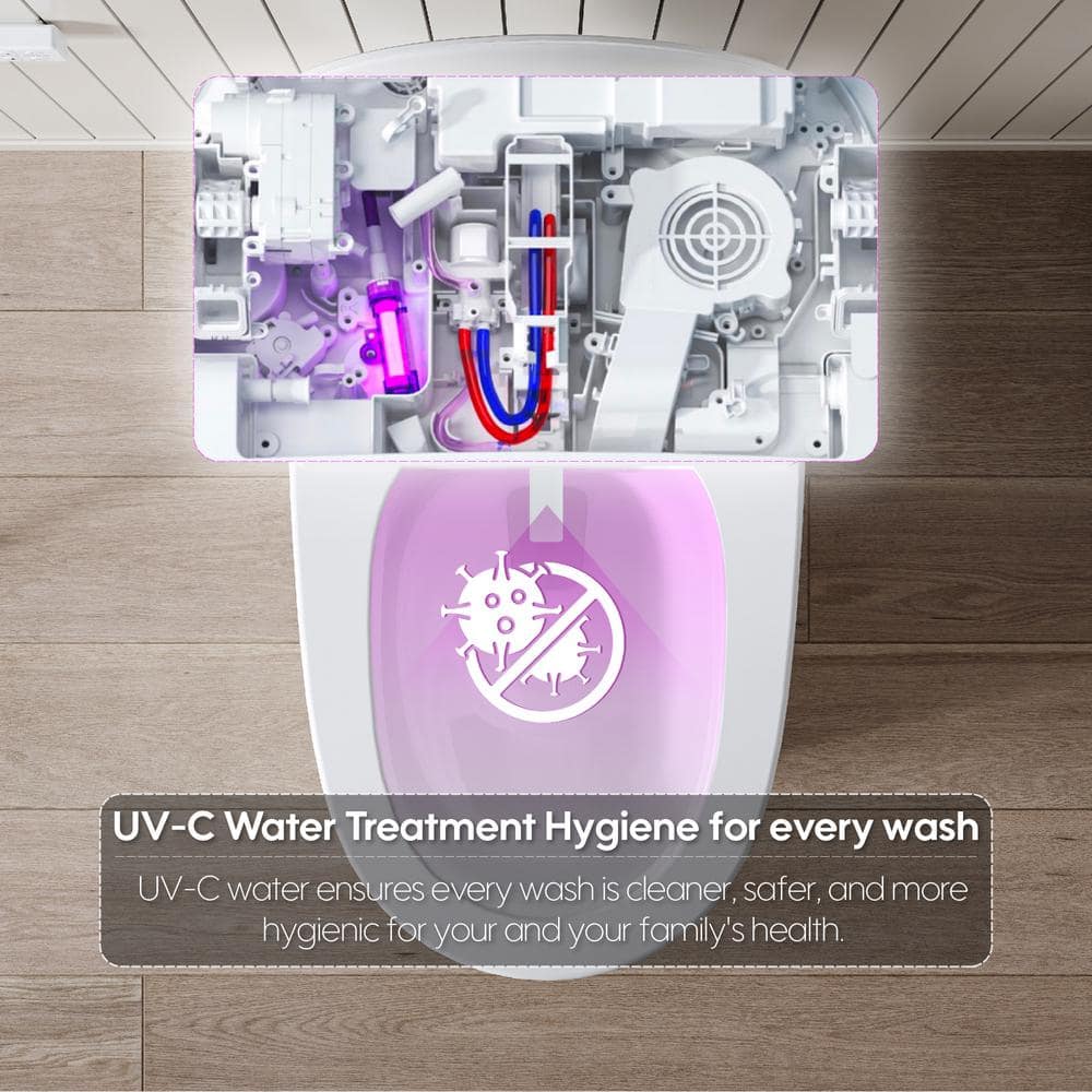 ANGELES HOME Smart Bidet Toilet with Built-in Tank, Auto Flush & UV Sterilization