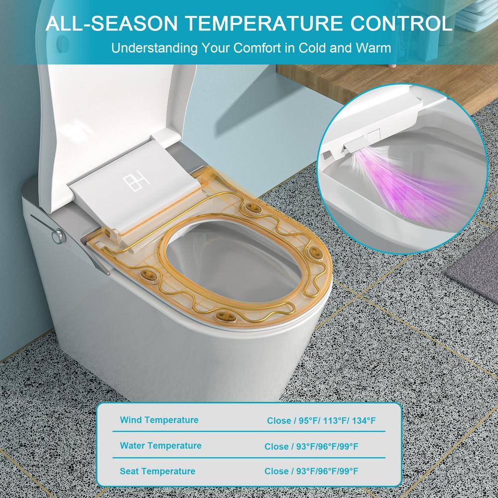 ANGELES HOME Elongated Smart Bidet Toilet with Heated Seat, Foot Sensor, and Smart Remote Control