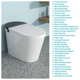 ANGELES HOME Smart Elongated Bidet Toilet with Auto Features, 1.28 GPF, White