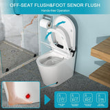 ANGELES HOME Smart Elongated Bidet Toilet with Auto Features, 1.28 GPF, White