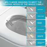 ANGELES HOME Elongated Bidet Toilet 1.28 GPF with Foot Sensor and Auto Flushing