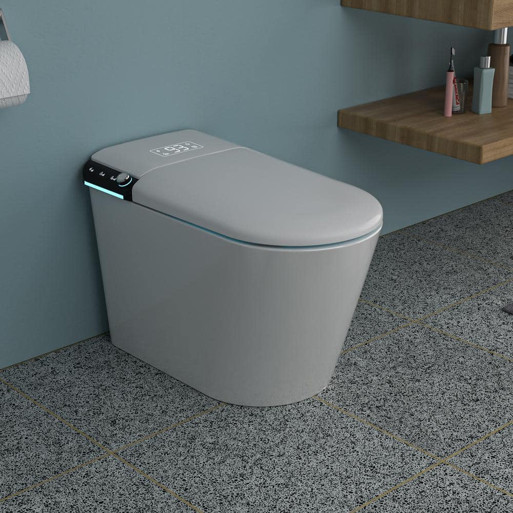 ANGELES HOME Elongated Bidet Toilet 1.28 GPF with Foot Sensor and Auto Flushing
