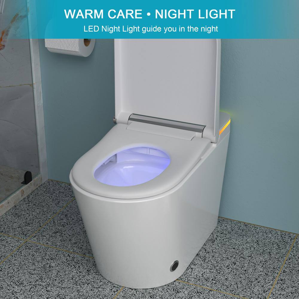 ANGELES HOME Elongated Smart Bidet Toilet with Heated Seat and LED Night Light