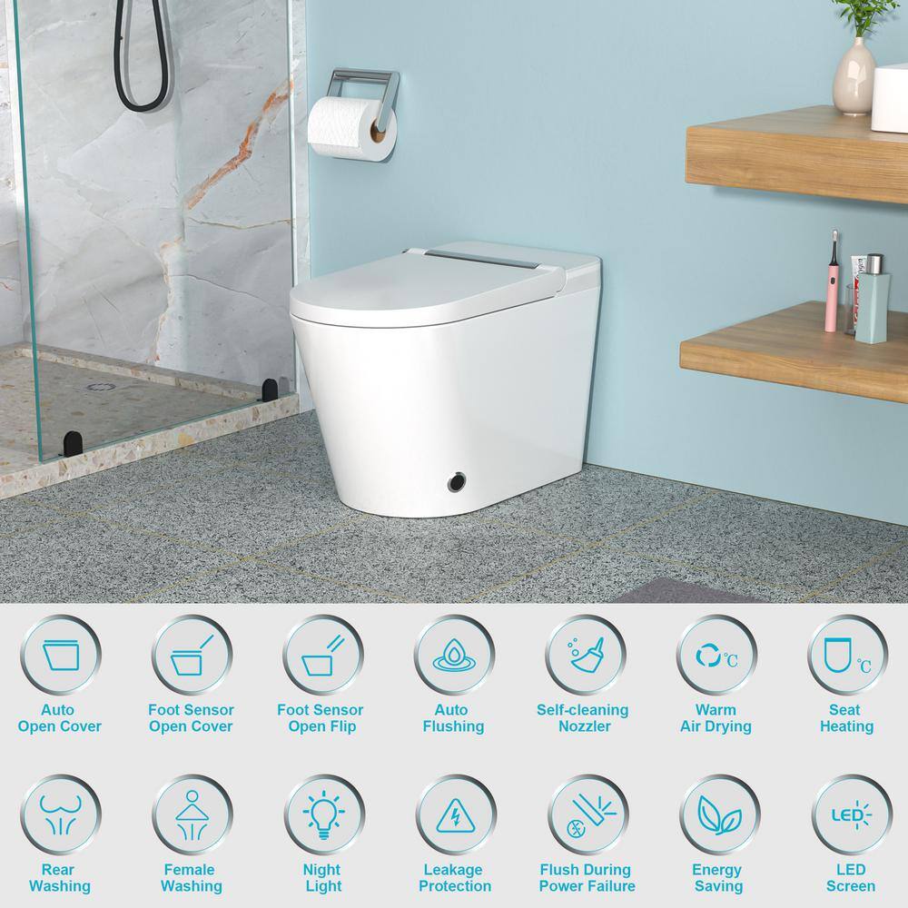 ANGELES HOME Elongated Smart Bidet Toilet with Heated Seat and LED Night Light