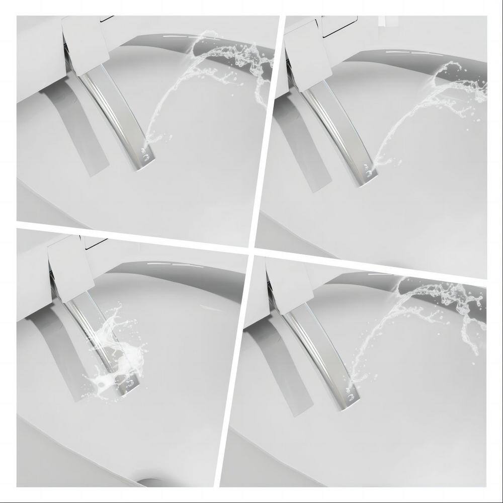 ANGELES HOME Elongated Smart Toilet Bidet with Adjustable Sprayer & Deodorizing in White