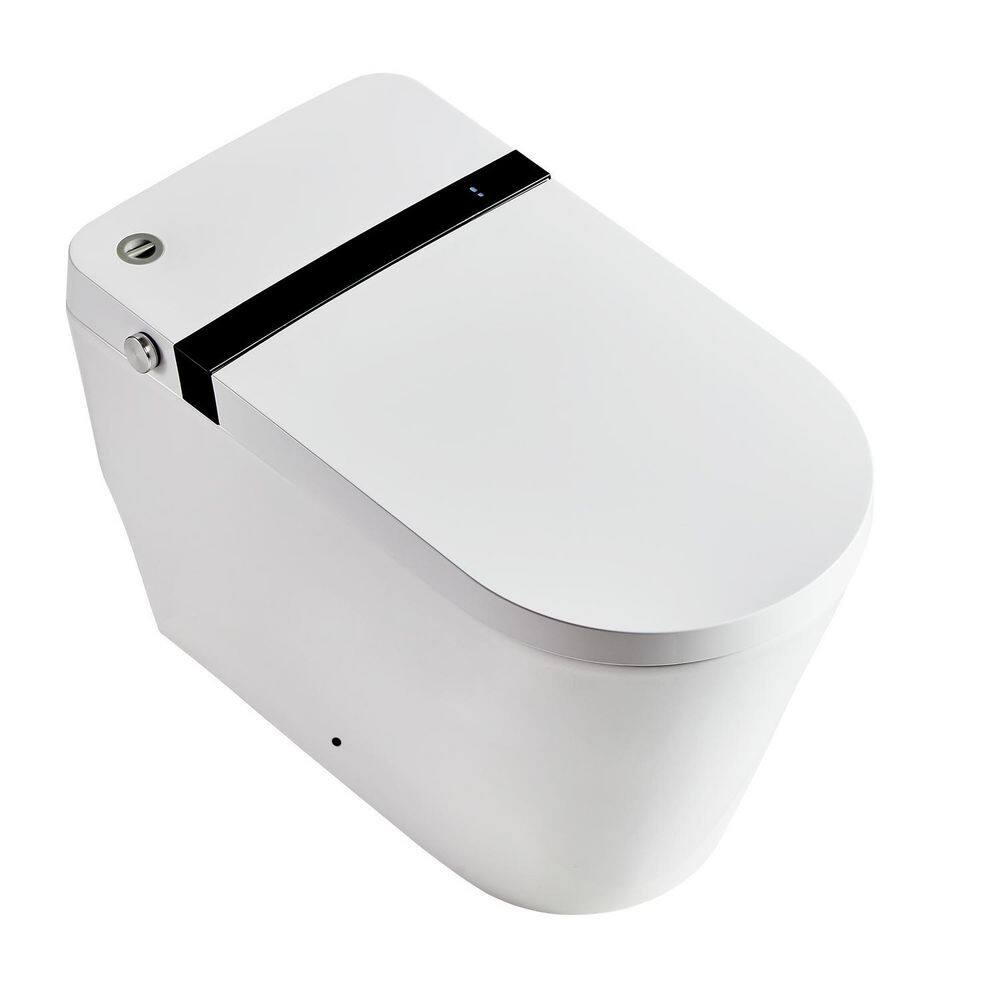 ANGELES HOME Smart Toilet with Integrated Bidet - Auto Open, Heated Seat, Self-Clean Nozzle, Remote Control, Round Bowl