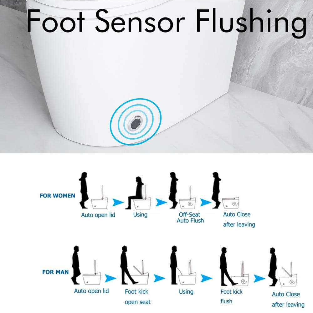 ANGELES HOME Smart Bidet Toilet with Heated Seat and LED Display