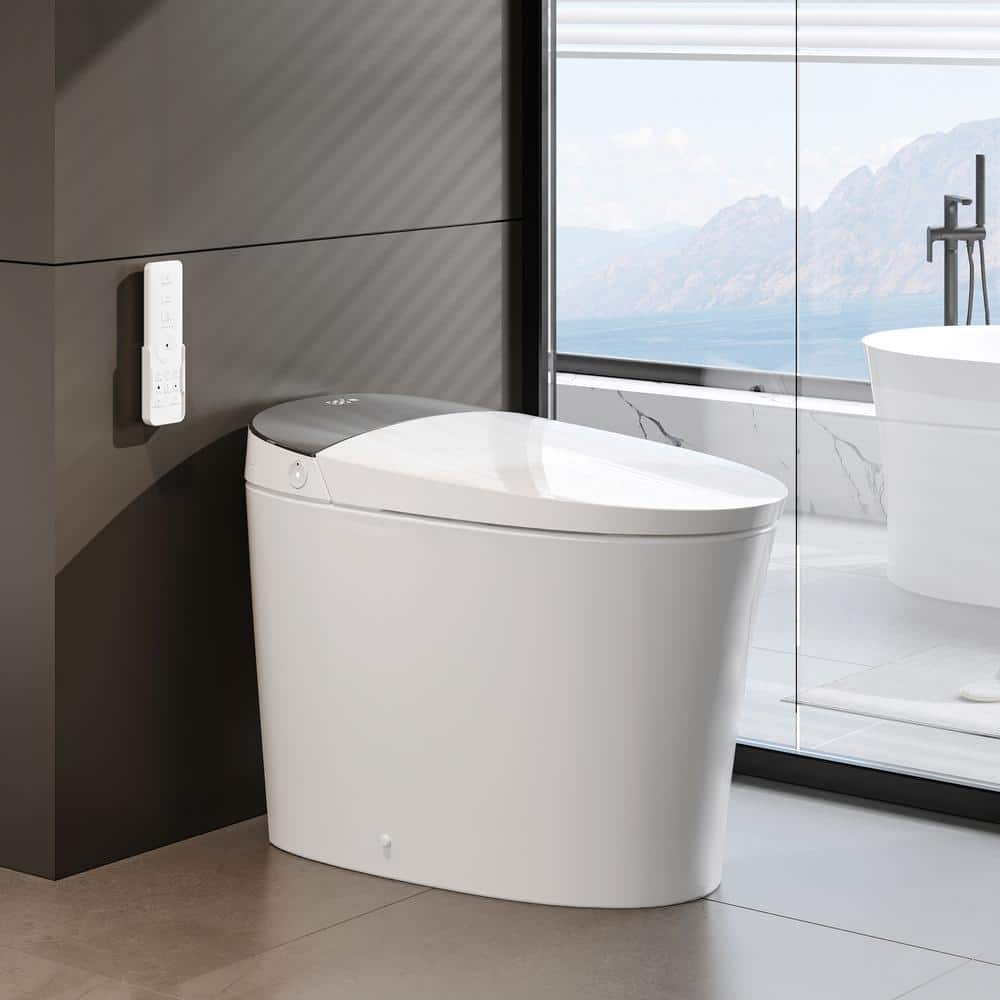 ANGELES HOME Built-in Tank Elongated Smart Toilet Bidet with Auto Flush & Heated Seat