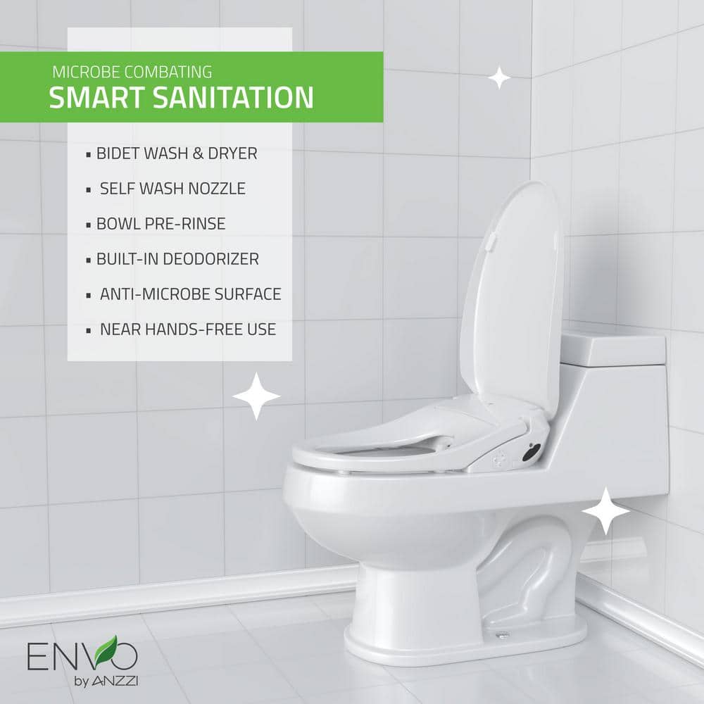 ANZZI Dive Smart Electric Bidet Toilet Seat with Remote Control and Heated Seat