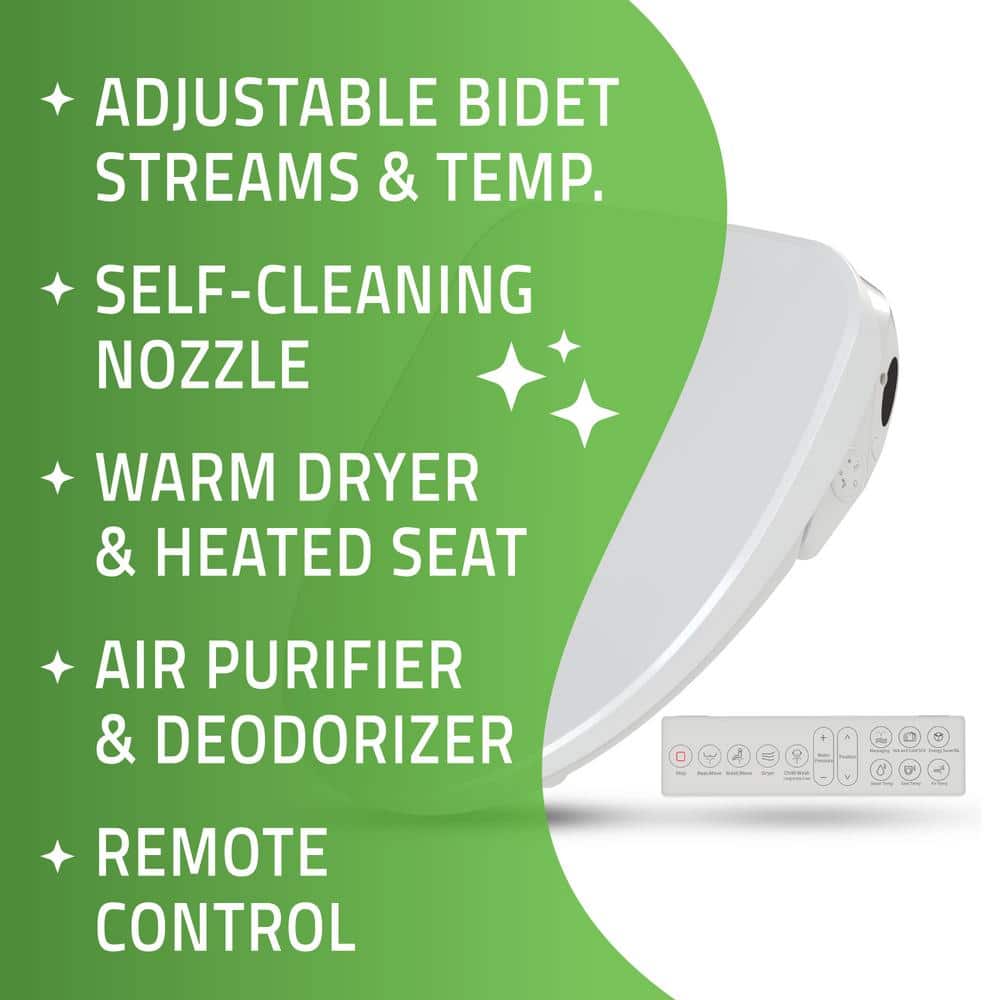 ANZZI Dive Smart Electric Bidet Toilet Seat with Remote Control and Heated Seat