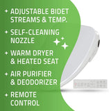 ANZZI Dive Smart Electric Bidet Toilet Seat with Remote Control and Heated Seat
