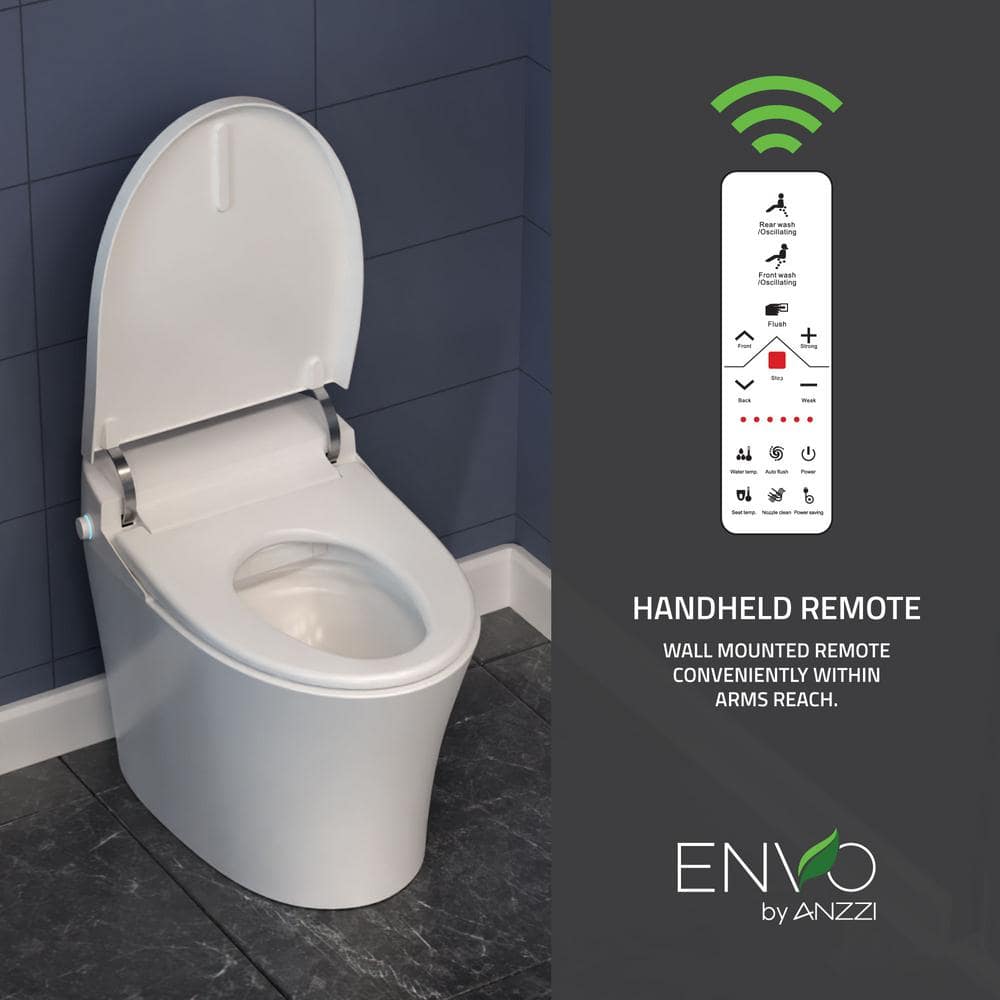 ANZZI ENVO Shroud 1.28 GPF Smart Bidet Toilet with Auto Flush and Heated Seat