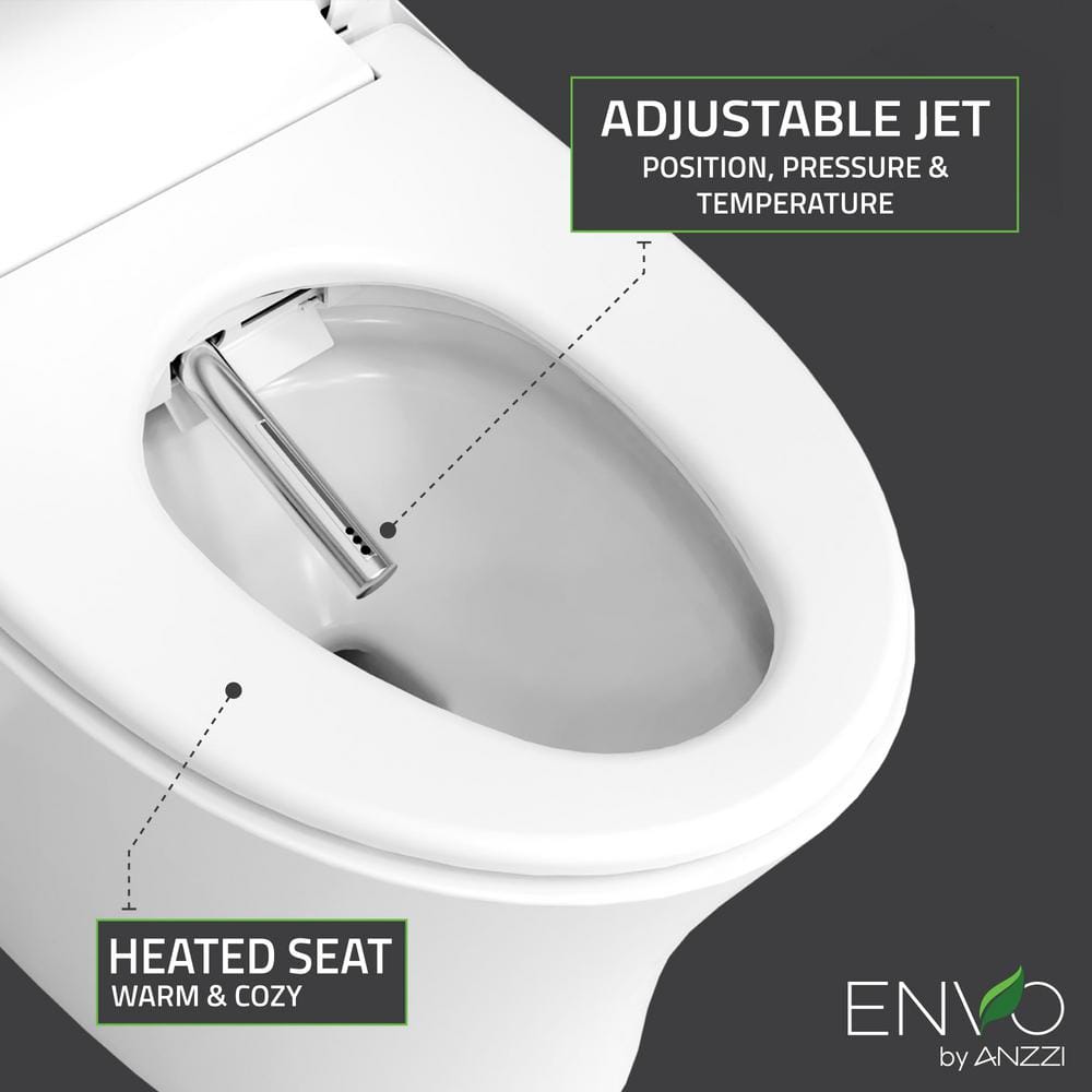ANZZI ENVO Shroud 1.28 GPF Smart Bidet Toilet with Auto Flush and Heated Seat