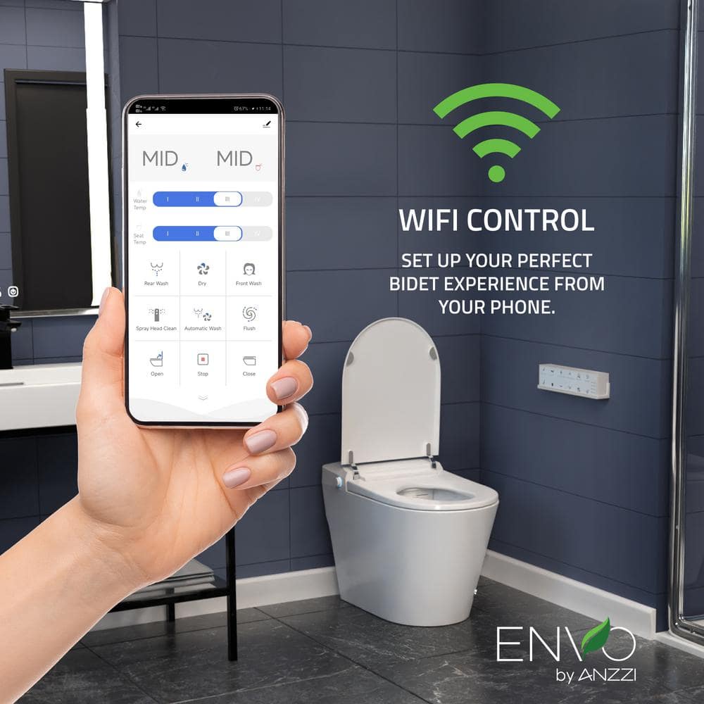 ANZZI ENVO Resonance Smart Bidet Toilet with Auto Functions & WiFi