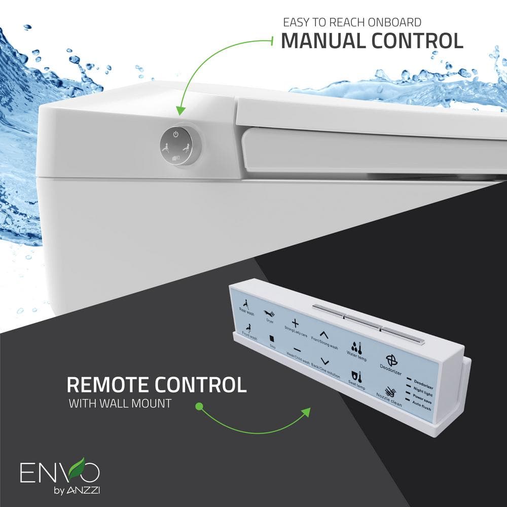 ANZZI ENVO Echo 1.28 GPF Smart Bidet Toilet with Heated Seat