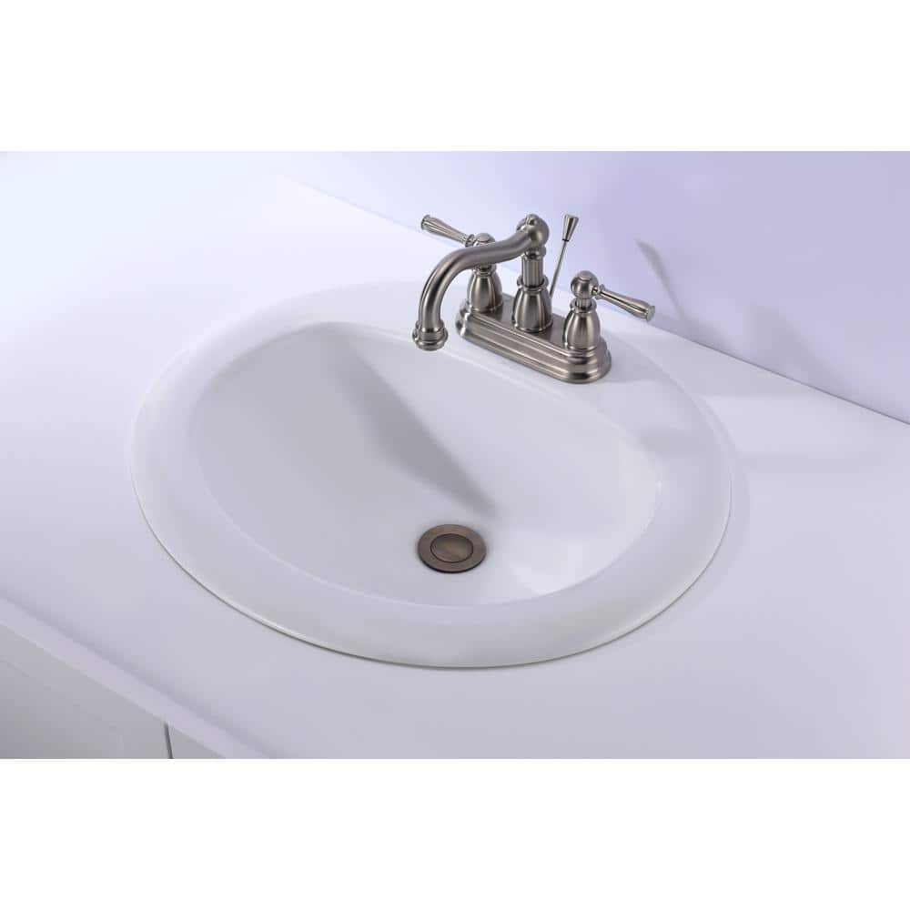ANZZI Cadenza Series 20.5 x 18 in. Vitreous China Drop-In Bathroom Sink Basin, 7.5 in. Bowl Depth, White
