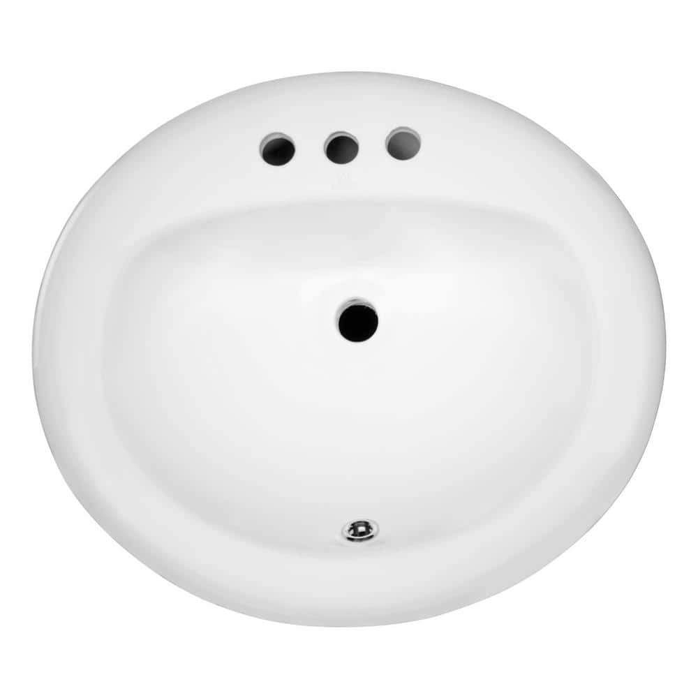ANZZI Cadenza Series 20.5 x 18 in. Vitreous China Drop-In Bathroom Sink Basin, 7.5 in. Bowl Depth, White