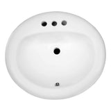 ANZZI Cadenza Series 20.5 x 18 in. Vitreous China Drop-In Bathroom Sink Basin, 7.5 in. Bowl Depth, White