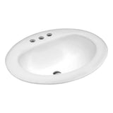 ANZZI Cadenza Series 20.5 x 18 in. Vitreous China Drop-In Bathroom Sink Basin, 7.5 in. Bowl Depth, White