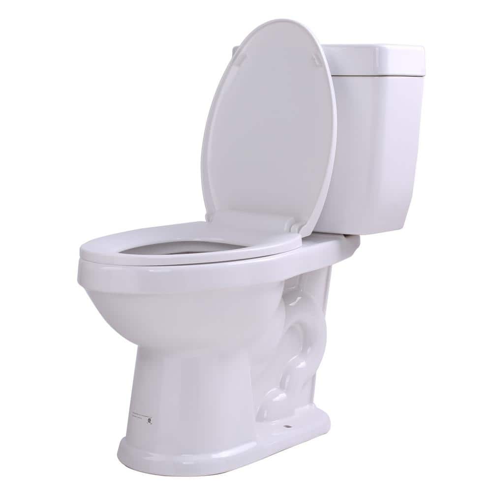 ANZZI Talos 2-Piece Single Flush Elongated Toilet, White (1.28 GPF)