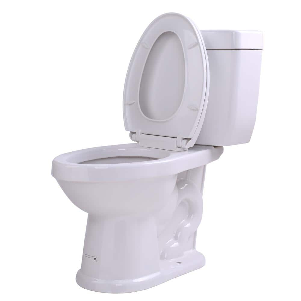 ANZZI Talos 2-Piece Single Flush Elongated Toilet, White (1.28 GPF)