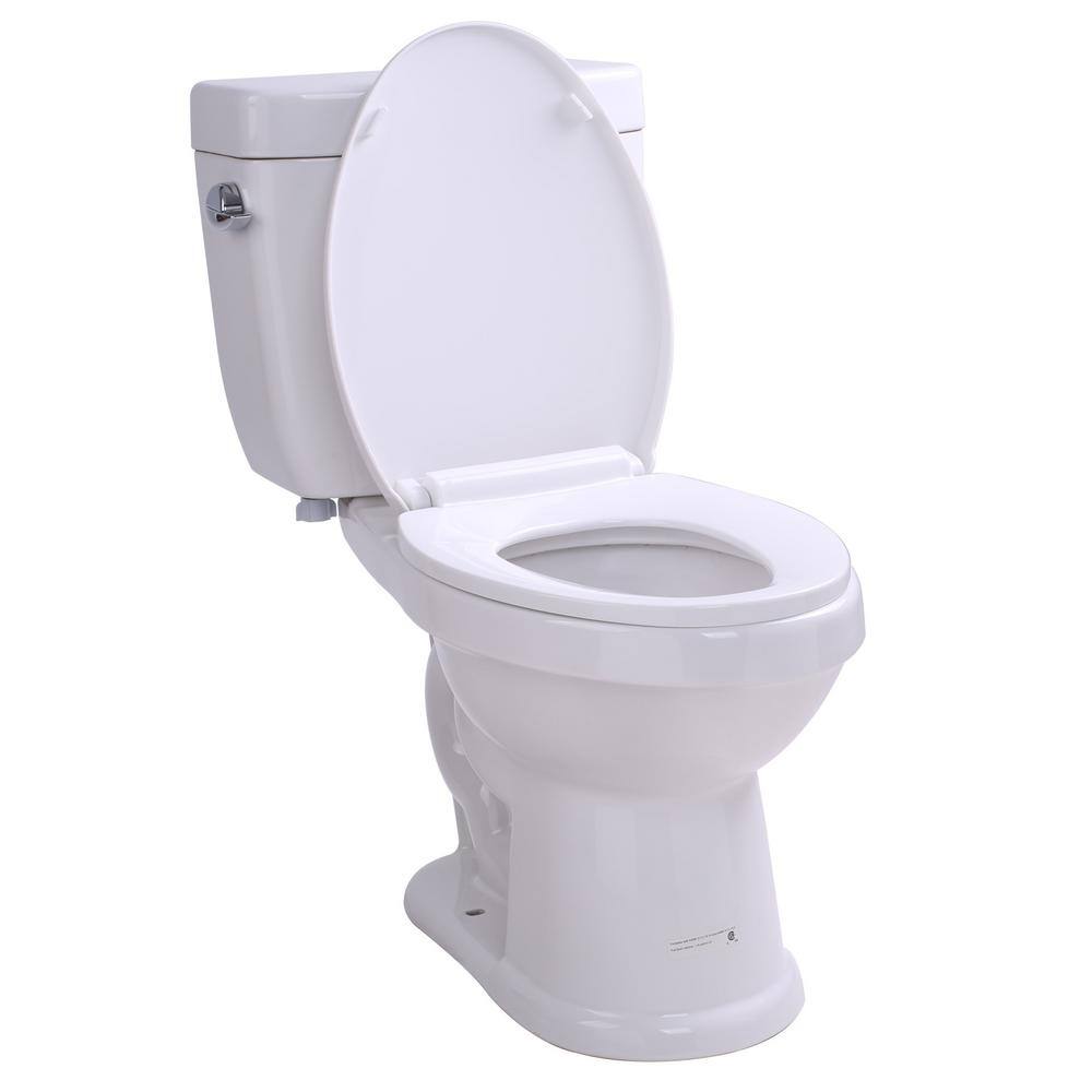ANZZI Talos 2-Piece Single Flush Elongated Toilet, White (1.28 GPF)