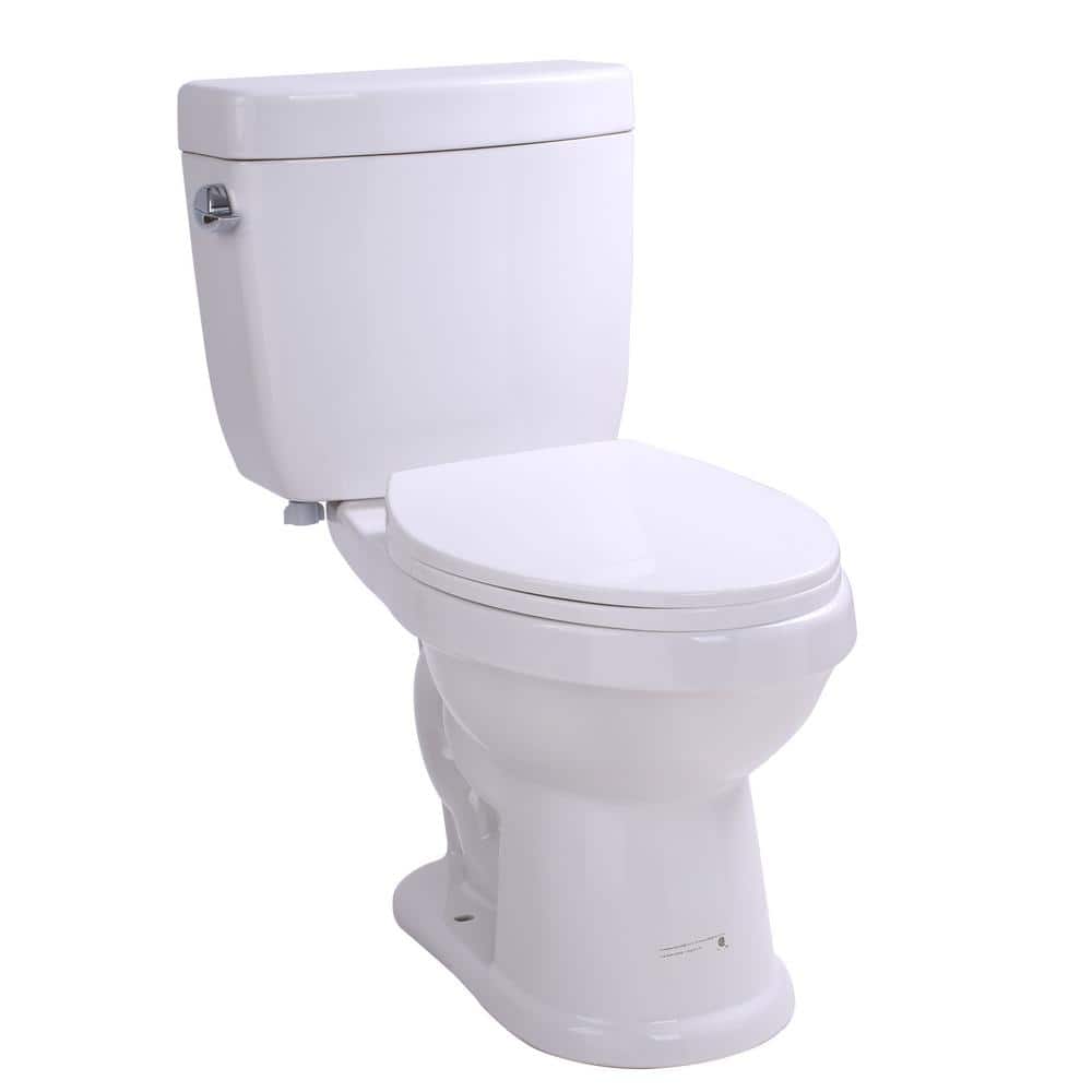 ANZZI Talos 2-Piece Single Flush Elongated Toilet, White (1.28 GPF)