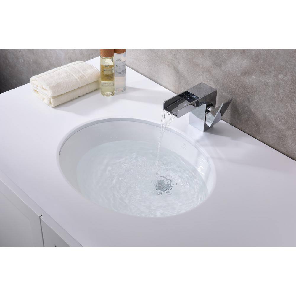 ANZZI Rhodes Series 7.5 in. Ceramic Undermount Sink Basin in White