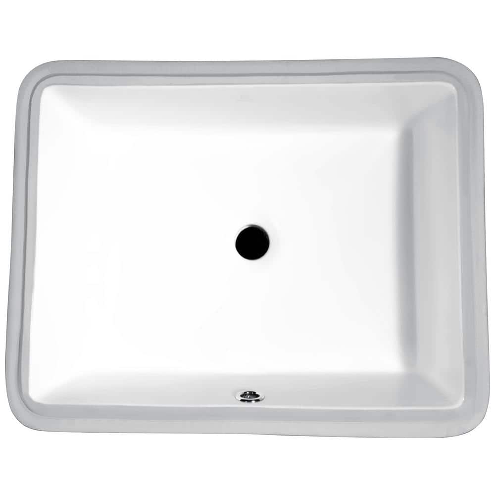 ANZZI Dahlia Series 7.25 in. Ceramic Undermount Bathroom Sink Basin in White